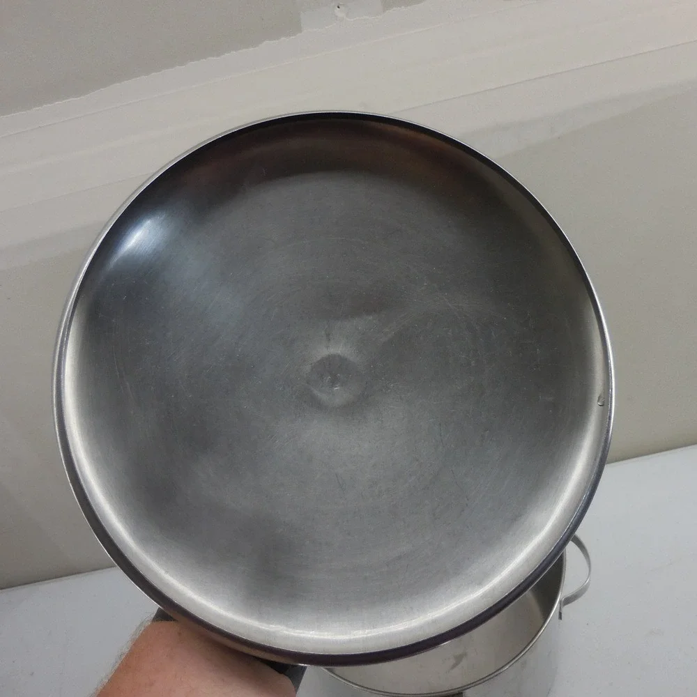 Vintage Revere Ware 8 Qt Stock Pot Copper Clad Bottom Locking Bail Handle